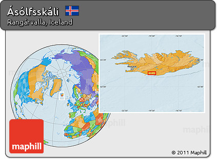 Political Location Map of Ásólfsskáli