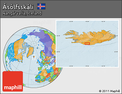 Political Location Map of Ásólfsskáli