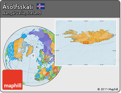 Political Location Map of Ásólfsskáli