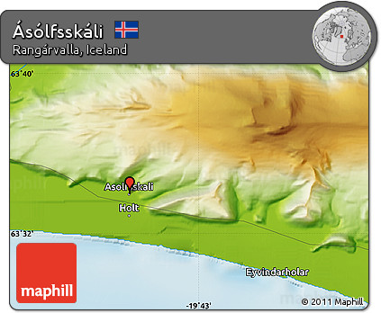 Physical Map of Ásólfsskáli