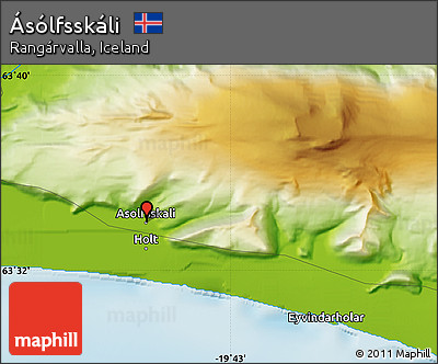 Physical Map of Ásólfsskáli