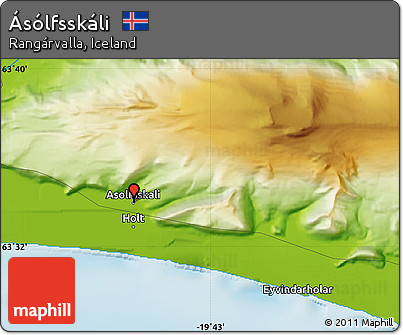 Physical Map of Ásólfsskáli