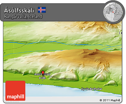 Physical Panoramic Map of Ásólfsskáli