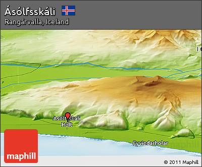 Physical Panoramic Map of Ásólfsskáli