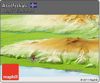Physical Panoramic Map of Ásólfsskáli