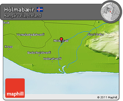 Physical 3D Map of Hólmabæir