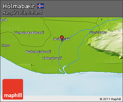Physical 3D Map of Hólmabæir