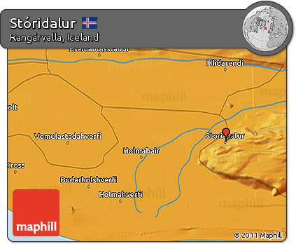 Political 3D Map of Stóridalur