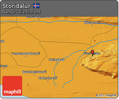 Political 3D Map of Stóridalur