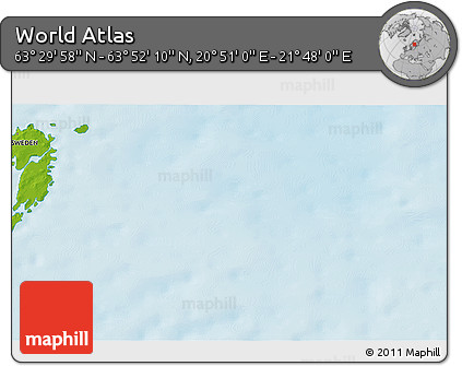 Physical 3D Map of the Area around 63° 41' 4" N, 21° 19' 30" E
