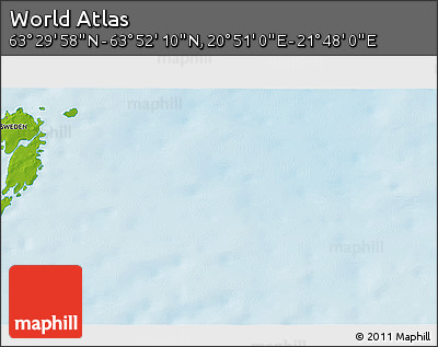 Physical 3D Map of the Area around 63° 41' 4" N, 21° 19' 30" E