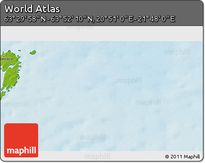 Physical 3D Map of the Area around 63° 41' 4" N, 21° 19' 30" E