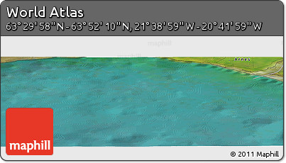 Satellite Panoramic Map of the Area around 63° 41' 4" N, 21° 10' 29" W
