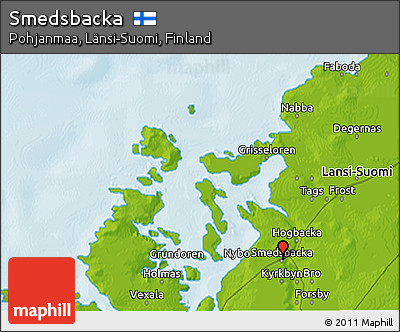 Physical 3D Map of Smedsbacka