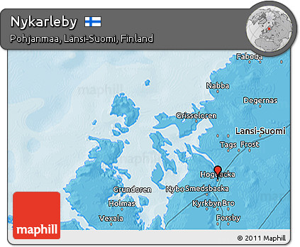 Political 3D Map of Nykarleby