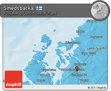 Political 3D Map of Smedsbacka