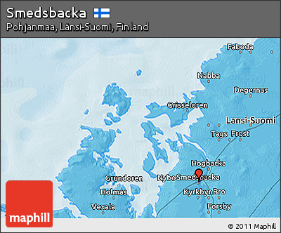 Political 3D Map of Smedsbacka
