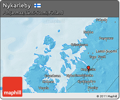 Political 3D Map of Nykarleby