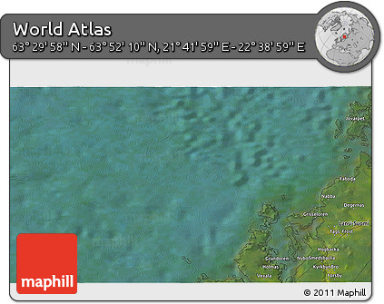 Satellite 3D Map of the Area around 63° 41' 4" N, 22° 10' 29" E