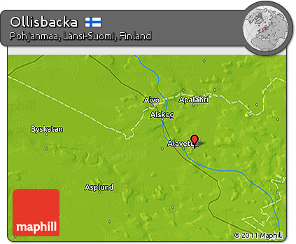 Physical 3D Map of Ollisbacka