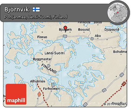 Shaded Relief Map of Björnvik