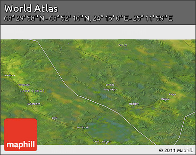 Satellite 3D Map of the Area around 63° 41' 4" N, 24° 43' 30" E