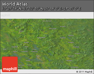Satellite 3D Map of the Area around 63° 41' 4" N, 27° 16' 29" E