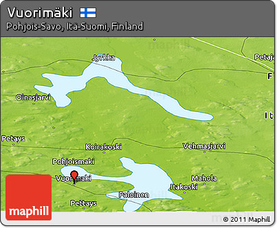 Physical Panoramic Map of Vuorimäki