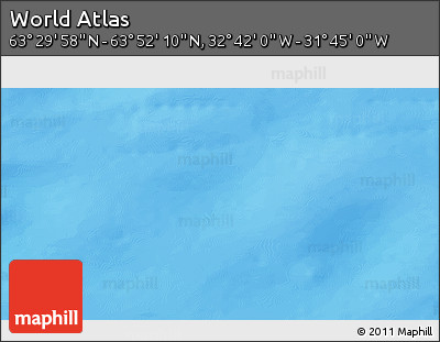Physical 3D Map of the Area around 63° 41' 4" N, 32° 13' 30" W