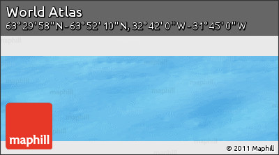 Physical Panoramic Map of the Area around 63° 41' 4" N, 32° 13' 30" W