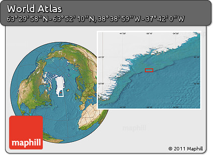 Satellite Location Map of the Area around 63° 41' 4" N, 38° 10' 29" W