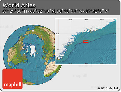 Satellite Location Map of the Area around 63° 41' 4" N, 38° 10' 29" W