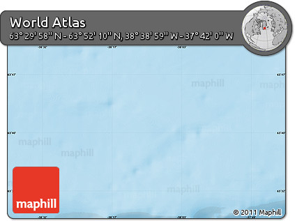 Physical Map of the Area around 63° 41' 4" N, 38° 10' 29" W