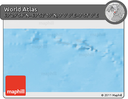 Physical 3D Map of the Area around 63° 41' 4" N, 3° 28' 30" E