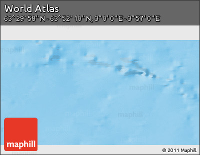 Physical 3D Map of the Area around 63° 41' 4" N, 3° 28' 30" E