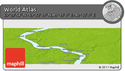 Physical Panoramic Map of the Area around 63° 41' 4" N, 41° 43' 30" E