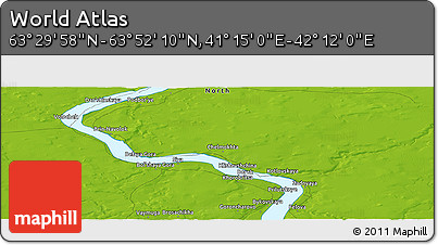 Physical Panoramic Map of the Area around 63° 41' 4" N, 41° 43' 30" E
