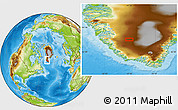Physical Location Map of the area around 63° 41' 4" N, 47° 31' 29" W
