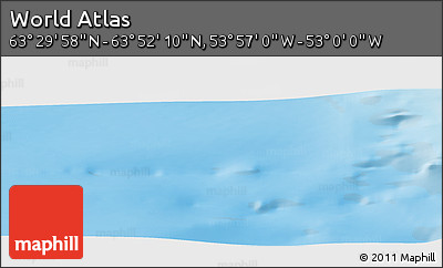 Physical Panoramic Map of the Area around 63° 41' 4" N, 53° 28' 30" W