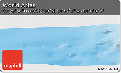 Physical Panoramic Map of the Area around 63° 41' 4" N, 53° 28' 30" W