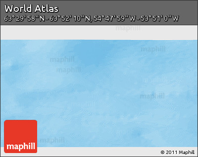 Physical 3D Map of the Area around 63° 41' 4" N, 54° 19' 30" W