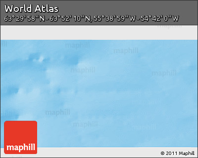Physical 3D Map of the Area around 63° 41' 4" N, 55° 10' 29" W
