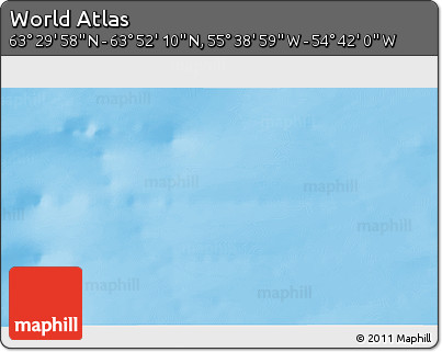 Physical 3D Map of the Area around 63° 41' 4" N, 55° 10' 29" W