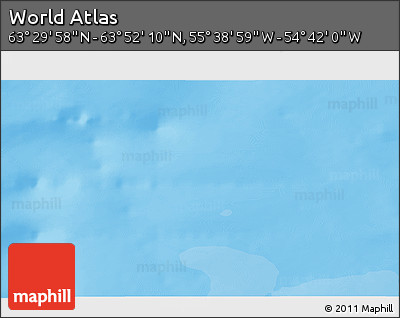 Political 3D Map of the Area around 63° 41' 4" N, 55° 10' 29" W