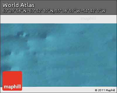Satellite 3D Map of the Area around 63° 41' 4" N, 55° 10' 29" W