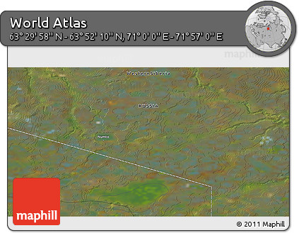 Satellite 3D Map of the Area around 63° 41' 4" N, 71° 28' 29" E