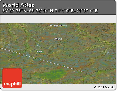 Satellite 3D Map of the Area around 63° 41' 4" N, 71° 28' 29" E