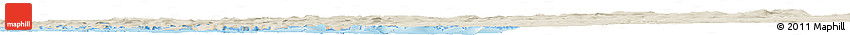 Shaded Relief Horizon Map of the Area around 63° 41' 4" N, 71° 19' 29" W