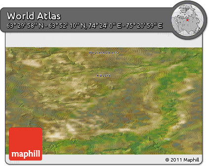 Satellite 3D Map of the Area around 63° 41' 4" N, 74° 52' 30" E