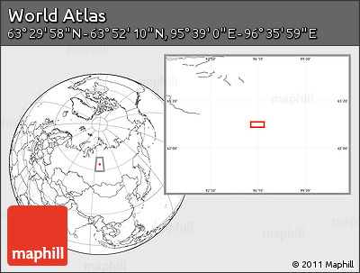 Blank Location Map of the Area around 63° 41' 4" N, 96° 7' 30" E